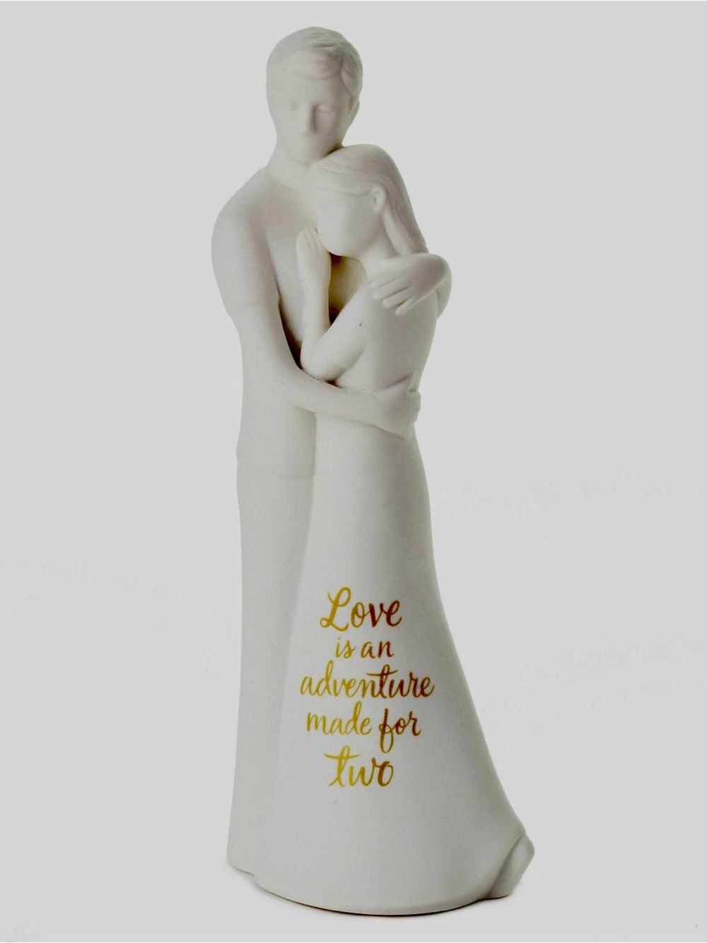 Hallmark White Couple Sculpture with Gold Script